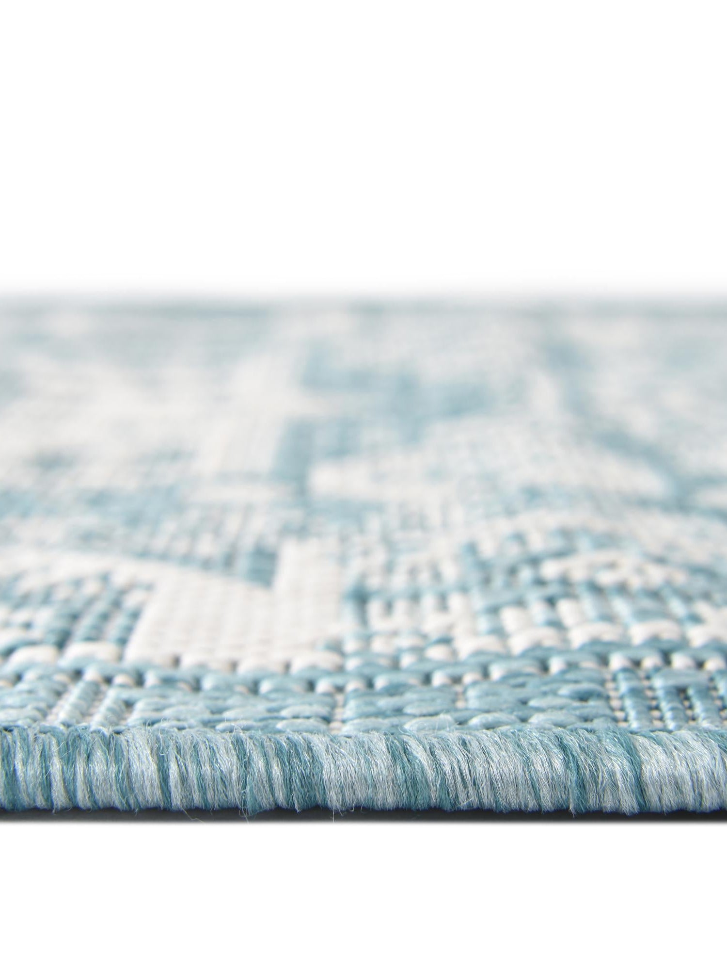 Aqua 2' 7 x 12' Outdoor Aztec Runner Area Rug Weather Resistant for Patio, Deck, Terrace, Balcony, Porch 100% Polypropylene Traditional Carpet Mat for Sale at Rug Engine
