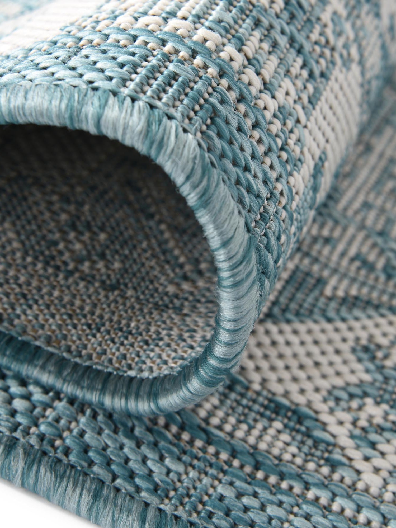 Aqua 2' 7 x 12' Outdoor Aztec Runner Area Rug Weather Resistant for Patio, Deck, Terrace, Balcony, Porch 100% Polypropylene Traditional Carpet Mat for Sale at Rug Engine