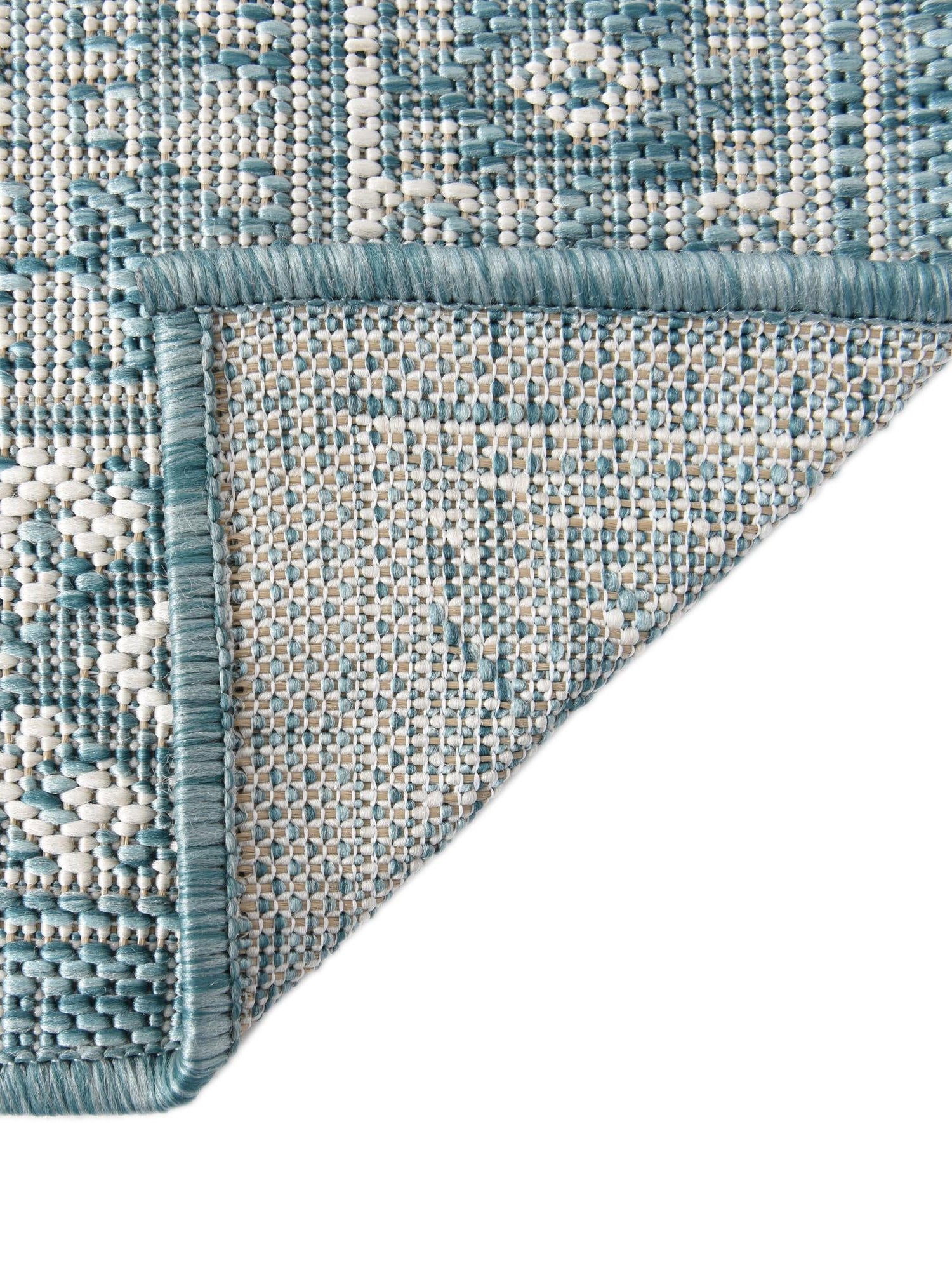 Aqua 2' 7 x 12' Outdoor Aztec Runner Area Rug Weather Resistant for Patio, Deck, Terrace, Balcony, Porch 100% Polypropylene Traditional Carpet Mat for Sale at Rug Engine