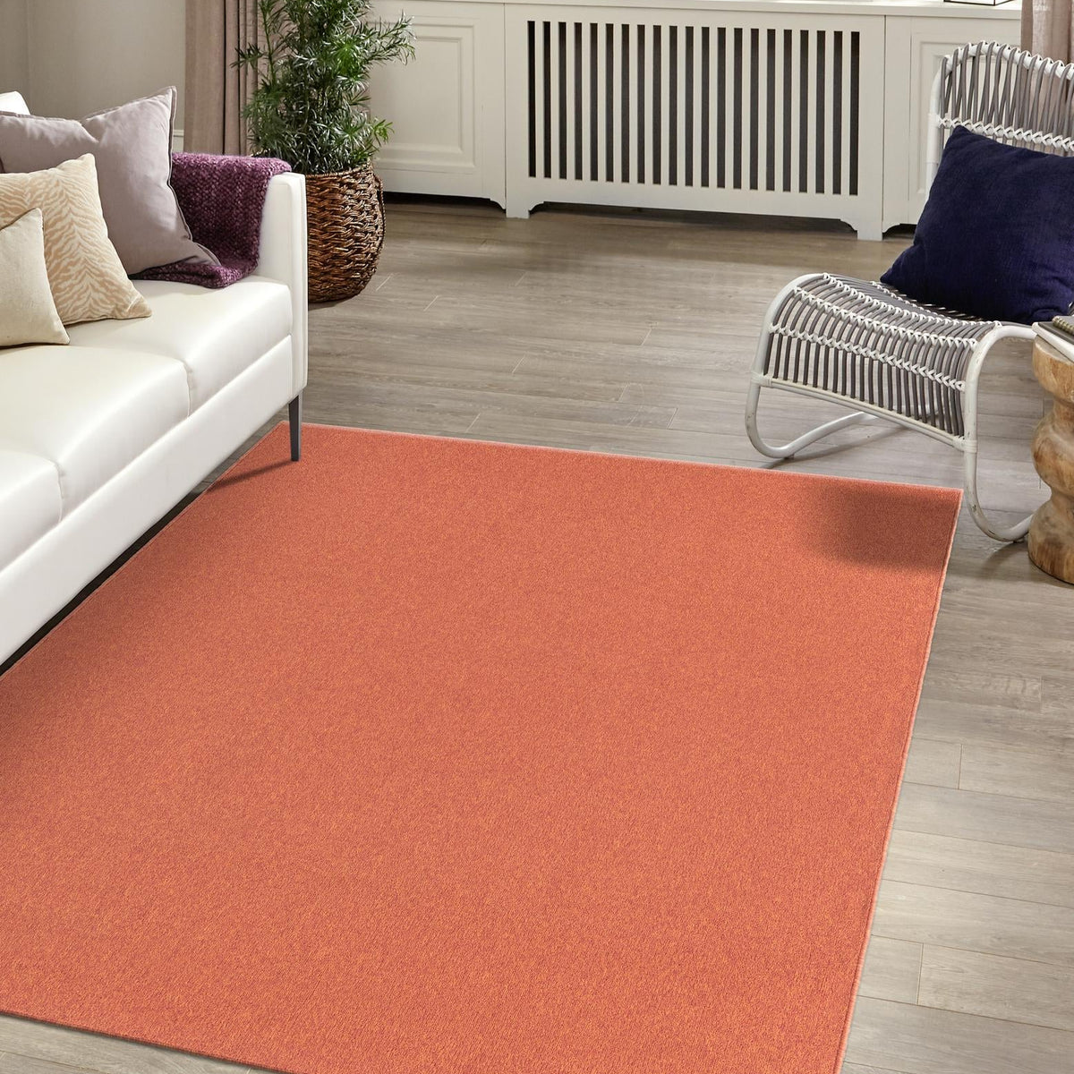 Terracotta 3' x 5' 3 Everyday Solid Rectangle Area Rug 100% Polypropyl ...