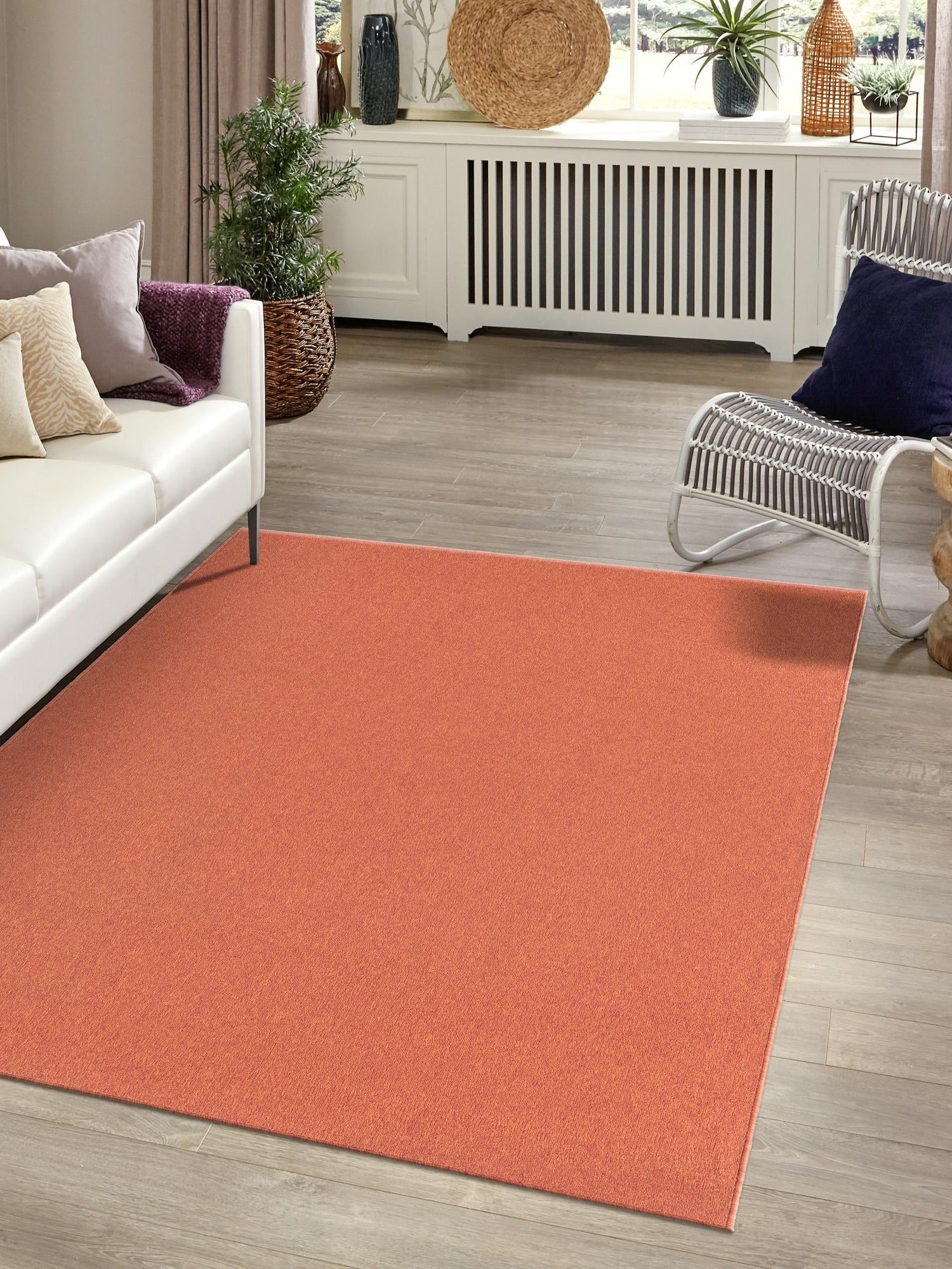 Terracotta 3' x 5' 3 Everyday Solid Rectangle Area Rug 100% Polypropylene With Felt Backing Easy Clean Simple Carpet for Minimalist Room Decorating for Sale at Rug Engine