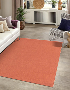 Terracotta 3' x 5' 3 Everyday Solid Rectangle Area Rug 100% Polypropylene With Felt Backing Easy Clean Simple Carpet for Minimalist Room Decorating for Sale at Rug Engine