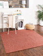 Rust Red 3' 3 x 3' 3 Everyday Solid Square Area Rug 100% Polypropylene With Felt Backing Easy Clean Simple Carpet for Minimalist Room Decorating for Sale at Rug Engine