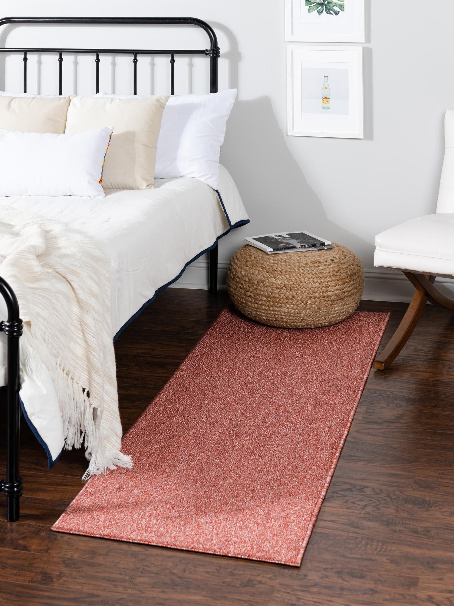 Rust Red 2' x 6' Everyday Solid Runner Area Rug 100% Polypropylene With Felt Backing Easy Clean Simple Carpet for Minimalist Room Decorating for Sale at Rug Engine