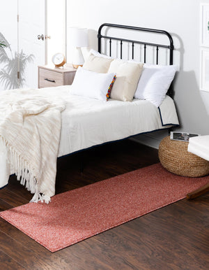 Rust Red 2' x 8' Everyday Solid Runner Area Rug 100% Polypropylene With Felt Backing Easy Clean Simple Carpet for Minimalist Room Decorating for Sale at Rug Engine