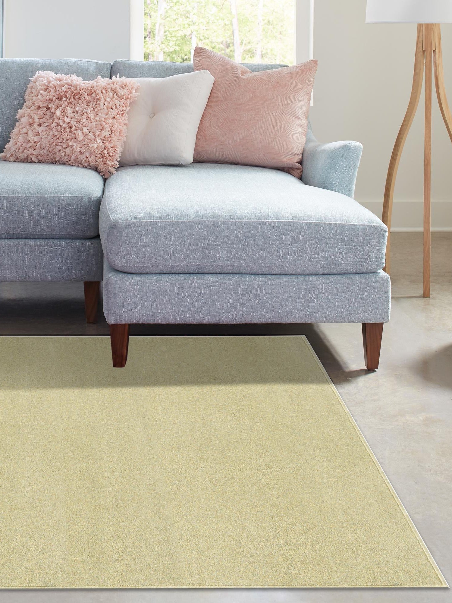 Pastel Green 5' 3 x 8' Everyday Solid Rectangle Area Rug 100% Polypropylene With Felt Backing Easy Clean Simple Carpet for Minimalist Room Decorating for Sale at Rug Engine