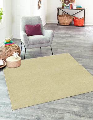 Pastel Green 7' x 7' Everyday Solid Square Area Rug 100% Polypropylene With Felt Backing Easy Clean Simple Carpet for Minimalist Room Decorating for Sale at Rug Engine