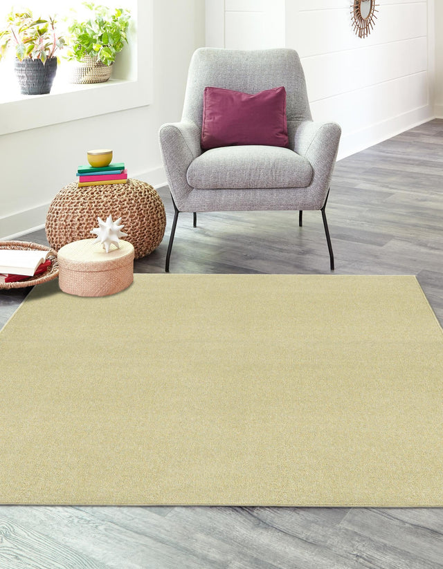 Pastel Green 7' x 7' Everyday Solid Square Area Rug 100% Polypropylene With Felt Backing Easy Clean Simple Carpet for Minimalist Room Decorating for Sale at Rug Engine
