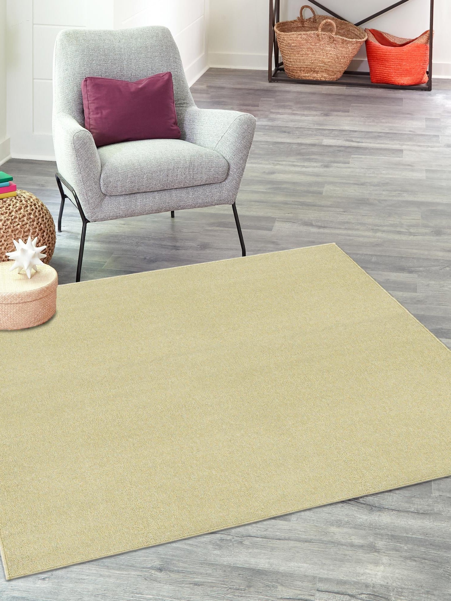 Pastel Green 3' 3 x 3' 3 Everyday Solid Square Area Rug 100% Polypropylene With Felt Backing Easy Clean Simple Carpet for Minimalist Room Decorating for Sale at Rug Engine