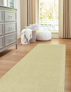Pastel Green 2' 6 x 20' Everyday Solid Runner Area Rug 100% Polypropylene With Felt Backing Easy Clean Simple Carpet for Minimalist Room Decorating for Sale at Rug Engine