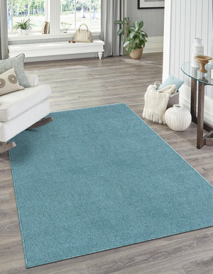 Aquamarine Blue 1' 4 x 1' 4 Everyday Solid Sample Area Rug 100% Polypropylene With Felt Backing Easy Clean Simple Carpet for Minimalist Room Decorating for Sale at Rug Engine