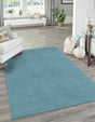 Aquamarine Blue 5' 3 x 8' Everyday Solid Rectangle Area Rug 100% Polypropylene With Felt Backing Easy Clean Simple Carpet for Minimalist Room Decorating for Sale at Rug Engine
