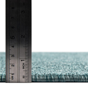 Aquamarine Blue 4' 1 x 6' 1 Everyday Solid Rectangle Area Rug 100% Polypropylene With Felt Backing Easy Clean Simple Carpet for Minimalist Room Decorating for Sale at Rug Engine