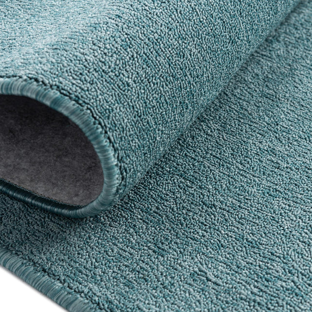 Aquamarine Blue 5' 3 x 8' Everyday Solid Rectangle Area Rug 100% Polypropylene With Felt Backing Easy Clean Simple Carpet for Minimalist Room Decorating for Sale at Rug Engine