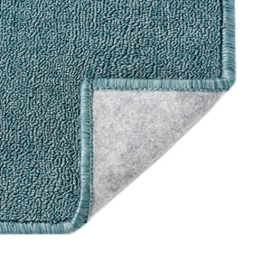 Aquamarine Blue 7' 10 x 11' Everyday Solid Rectangle Area Rug 100% Polypropylene With Felt Backing Easy Clean Simple Carpet for Minimalist Room Decorating for Sale at Rug Engine