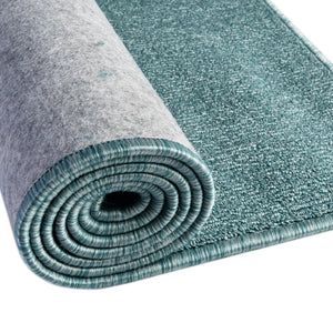 Aquamarine Blue 7' 10 x 11' Everyday Solid Rectangle Area Rug 100% Polypropylene With Felt Backing Easy Clean Simple Carpet for Minimalist Room Decorating for Sale at Rug Engine