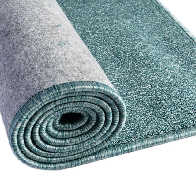 Aquamarine Blue 7' 10 x 11' Everyday Solid Rectangle Area Rug 100% Polypropylene With Felt Backing Easy Clean Simple Carpet for Minimalist Room Decorating for Sale at Rug Engine