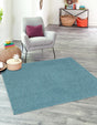 Aquamarine Blue 5' 3 x 5' 3 Everyday Solid Square Area Rug 100% Polypropylene With Felt Backing Easy Clean Simple Carpet for Minimalist Room Decorating for Sale at Rug Engine