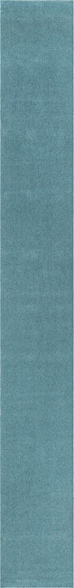 Aquamarine Blue 2' 6 x 16' 5 Everyday Solid Runner Area Rug 100% Polypropylene With Felt Backing Easy Clean Simple Carpet for Minimalist Room Decorating for Sale at Rug Engine