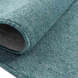 Aquamarine Blue 2' 6 x 10' Everyday Solid Runner Area Rug 100% Polypropylene With Felt Backing Easy Clean Simple Carpet for Minimalist Room Decorating for Sale at Rug Engine