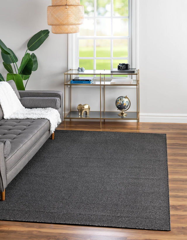 Charcoal 1' 4 x 1' 4 Everyday Solid Sample Area Rug 100% Polypropylene With Felt Backing Easy Clean Simple Carpet for Minimalist Room Decorating for Sale at Rug Engine