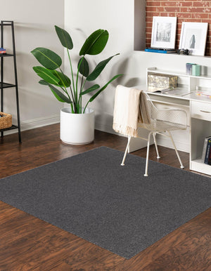 Charcoal 3' 3 x 3' 3 Everyday Solid Square Area Rug 100% Polypropylene With Felt Backing Easy Clean Simple Carpet for Minimalist Room Decorating for Sale at Rug Engine