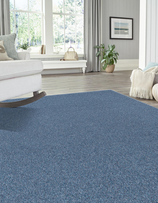 Azure Blue 2' 2 x 3' 1 Everyday Solid Rectangle Area Rug 100% Polypropylene With Felt Backing Easy Clean Simple Carpet for Minimalist Room Decorating for Sale at Rug Engine