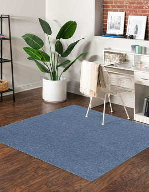 Azure Blue 3' 3 x 3' 3 Everyday Solid Square Area Rug 100% Polypropylene With Felt Backing Easy Clean Simple Carpet for Minimalist Room Decorating for Sale at Rug Engine