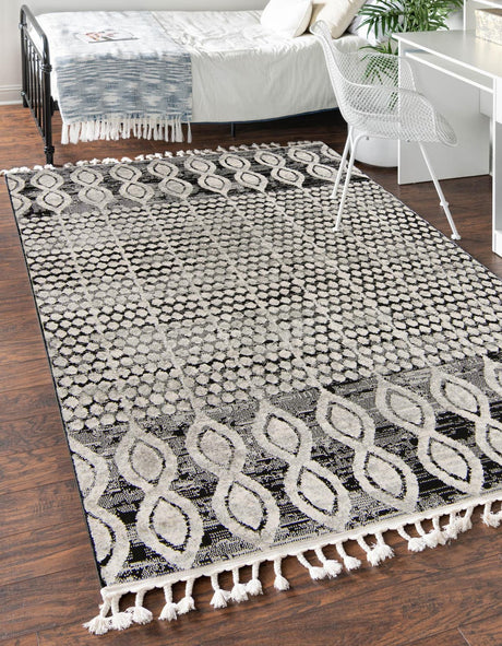 Charcoal 2' x 3' 2 Cherokee Rectangle Area Rug 100% Polypropylene With Cotton Backing Modern Geometric Carpet for Home Decor Interior Design Rooms for Sale at Rug Engine