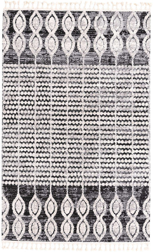 Charcoal 5' 3 x 8' Cherokee Rectangle Area Rug 100% Polypropylene With Cotton Backing Modern Geometric Carpet for Home Decor Interior Design Rooms for Sale at Rug Engine