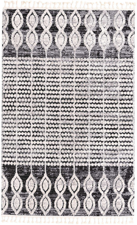 Charcoal 5' 3 x 8' Cherokee Rectangle Area Rug 100% Polypropylene With Cotton Backing Modern Geometric Carpet for Home Decor Interior Design Rooms for Sale at Rug Engine