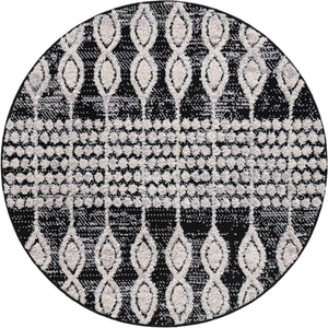 Charcoal 4' x 4' Cherokee Round Area Rug 100% Polypropylene With Cotton Backing Modern Geometric Carpet for Home Decor Interior Design Rooms for Sale at Rug Engine
