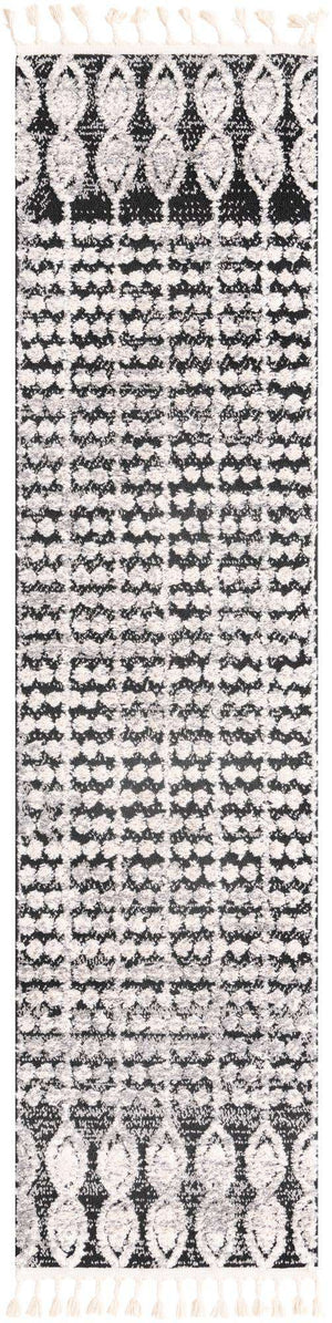 Charcoal 2' x 8' Cherokee Runner Area Rug 100% Polypropylene With Cotton Backing Modern Geometric Carpet for Home Decor Interior Design Rooms for Sale at Rug Engine