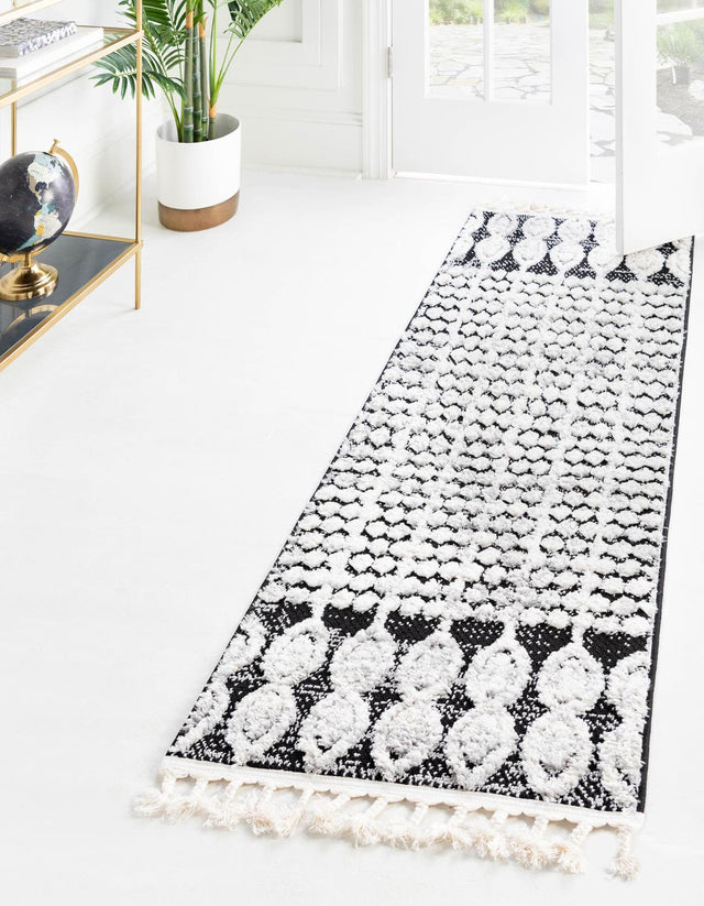 Charcoal 2' x 8' Cherokee Runner Area Rug 100% Polypropylene With Cotton Backing Modern Geometric Carpet for Home Decor Interior Design Rooms for Sale at Rug Engine
