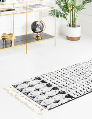 Charcoal 2' x 12' Cherokee Runner Area Rug 100% Polypropylene With Cotton Backing Modern Geometric Carpet for Home Decor Interior Design Rooms for Sale at Rug Engine