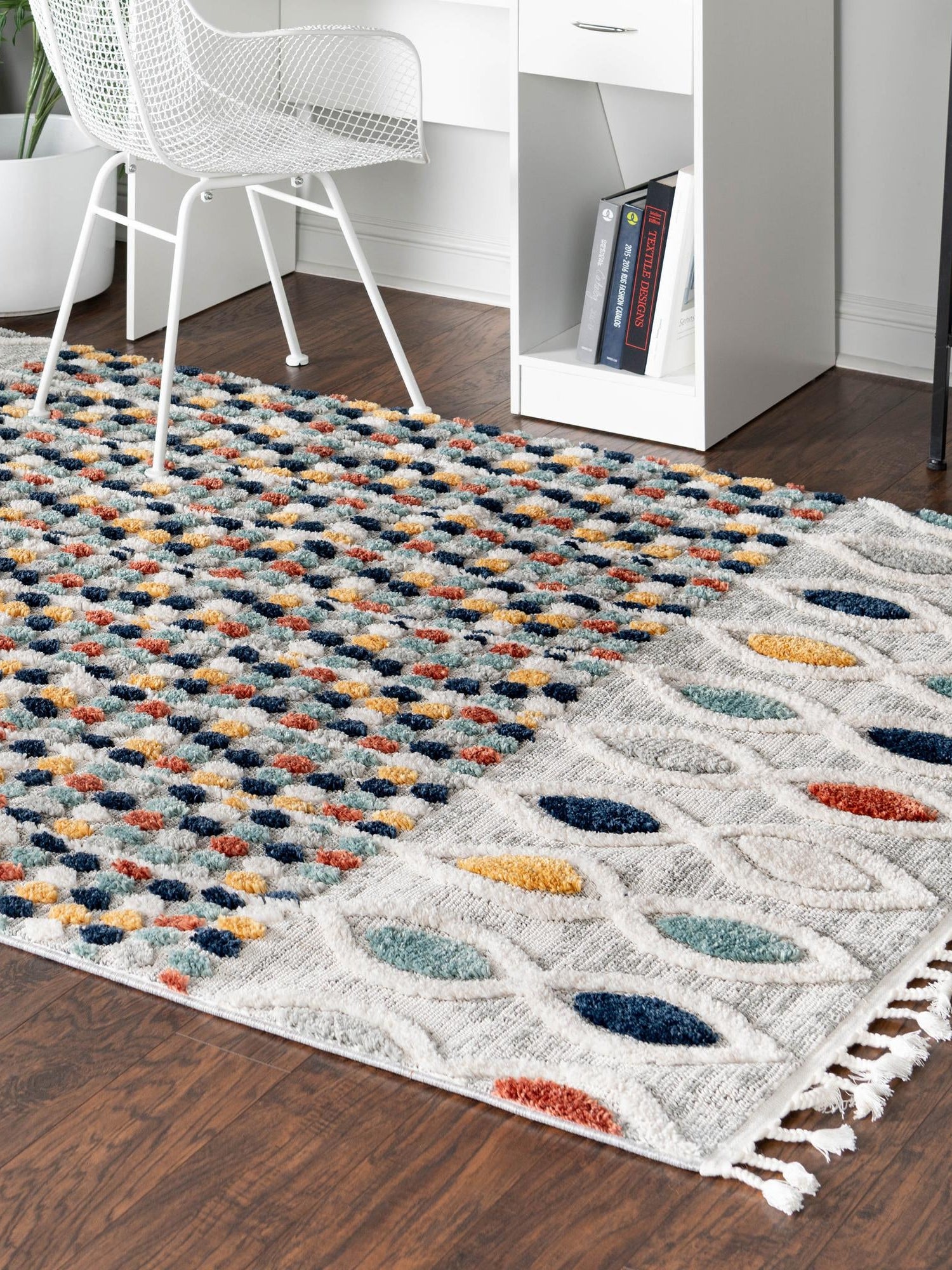 Multicolor 8' x 10' Cherokee Rectangle Area Rug 100% Polypropylene With Cotton Backing Modern Geometric Carpet for Home Decor Interior Design Rooms for Sale at Rug Engine