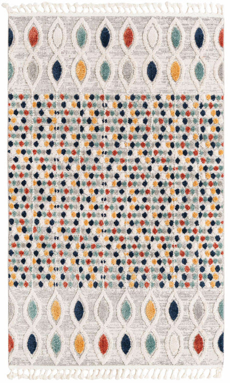 Multicolor 5' 3 x 8' Cherokee Rectangle Area Rug 100% Polypropylene With Cotton Backing Modern Geometric Carpet for Home Decor Interior Design Rooms for Sale at Rug Engine