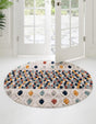 Multicolor 4' x 4' Cherokee Round Area Rug 100% Polypropylene With Cotton Backing Modern Geometric Carpet for Home Decor Interior Design Rooms for Sale at Rug Engine