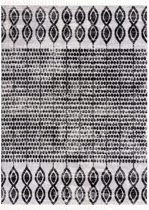 Black 9' x 12' Cherokee Rectangle Area Rug 100% Polypropylene With Cotton Backing Modern Geometric Carpet for Home Decor Interior Design Rooms for Sale at Rug Engine