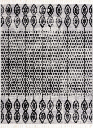 Black 7' 10 x 10' Cherokee Rectangle Area Rug 100% Polypropylene With Cotton Backing Modern Geometric Carpet for Home Decor Interior Design Rooms for Sale at Rug Engine