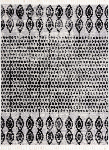 Black 7' 10 x 10' Cherokee Rectangle Area Rug 100% Polypropylene With Cotton Backing Modern Geometric Carpet for Home Decor Interior Design Rooms for Sale at Rug Engine