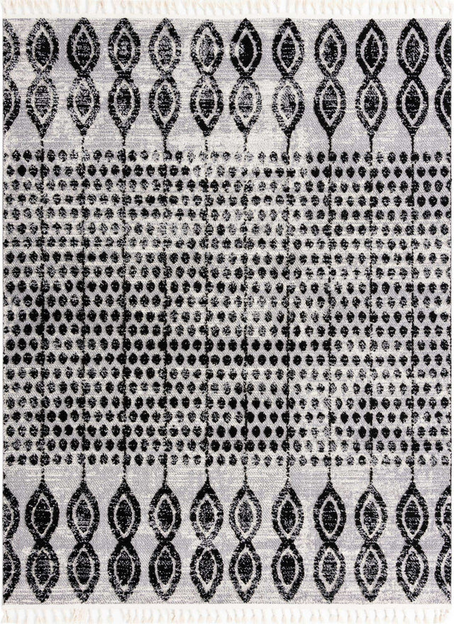 Black 7' 10 x 10' Cherokee Rectangle Area Rug 100% Polypropylene With Cotton Backing Modern Geometric Carpet for Home Decor Interior Design Rooms for Sale at Rug Engine