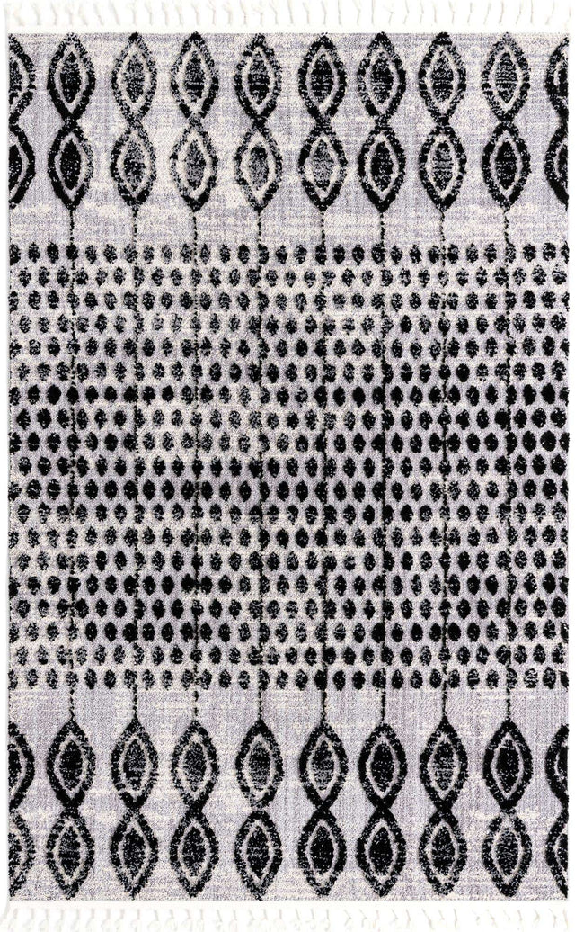 Black 6' x 9' Cherokee Rectangle Area Rug 100% Polypropylene With Cotton Backing Modern Geometric Carpet for Home Decor Interior Design Rooms for Sale at Rug Engine