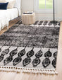 Black 7' 10 x 10' Cherokee Rectangle Area Rug 100% Polypropylene With Cotton Backing Modern Geometric Carpet for Home Decor Interior Design Rooms for Sale at Rug Engine