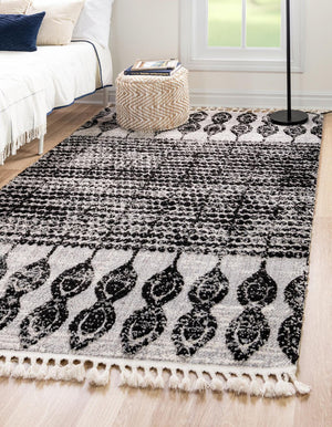 Black 9' x 12' Cherokee Rectangle Area Rug 100% Polypropylene With Cotton Backing Modern Geometric Carpet for Home Decor Interior Design Rooms for Sale at Rug Engine