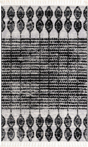 Black 5' 3 x 8' Cherokee Rectangle Area Rug 100% Polypropylene With Cotton Backing Modern Geometric Carpet for Home Decor Interior Design Rooms for Sale at Rug Engine
