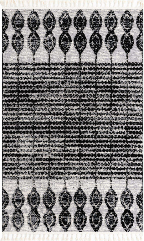 Black 5' 3 x 8' Cherokee Rectangle Area Rug 100% Polypropylene With Cotton Backing Modern Geometric Carpet for Home Decor Interior Design Rooms for Sale at Rug Engine