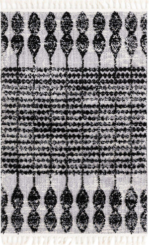 Black 4' x 6' Cherokee Rectangle Area Rug 100% Polypropylene With Cotton Backing Modern Geometric Carpet for Home Decor Interior Design Rooms for Sale at Rug Engine