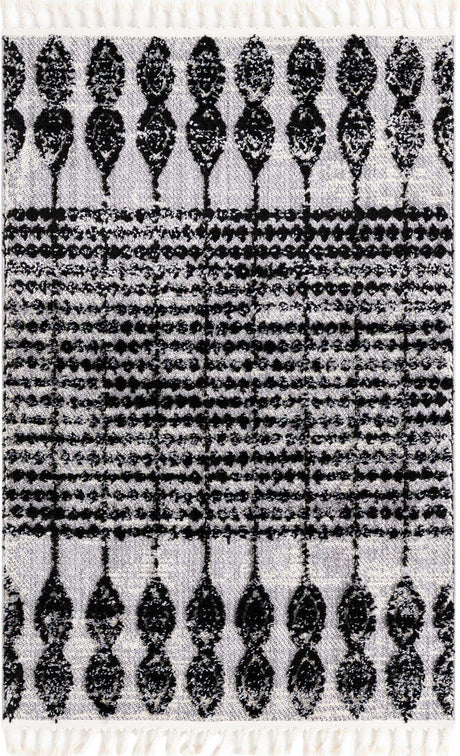 Black 4' x 6' Cherokee Rectangle Area Rug 100% Polypropylene With Cotton Backing Modern Geometric Carpet for Home Decor Interior Design Rooms for Sale at Rug Engine