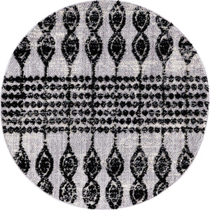 Black 4' x 4' Cherokee Round Area Rug 100% Polypropylene With Cotton Backing Modern Geometric Carpet for Home Decor Interior Design Rooms for Sale at Rug Engine
